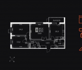 3-комн, 88 кв м, этаж 9/22 пр-кт Ленина, 217