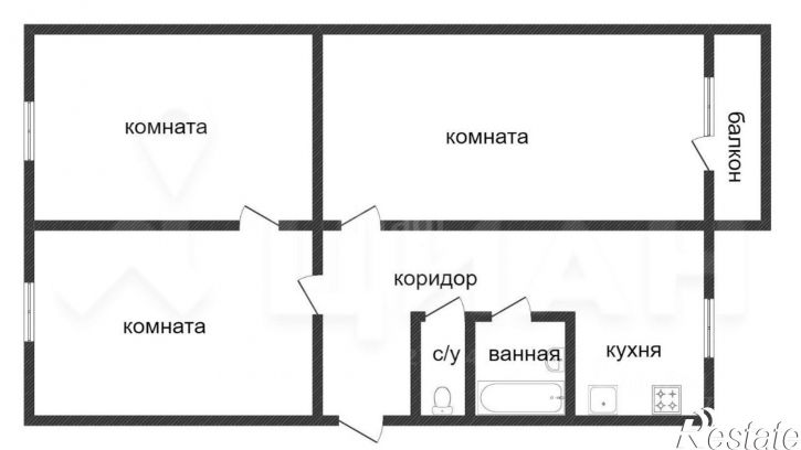 3-комн квартира улица Гагарина, 21,  д. 21