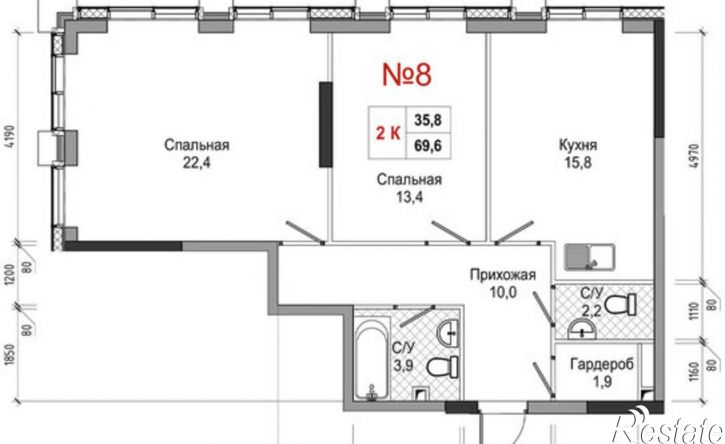 2-комн квартира в новом доме ул Усачева, 3,  д. 3