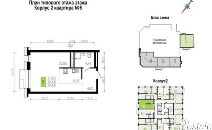 1-комн квартира в новом доме ул Долгининская, 18,  д. 18