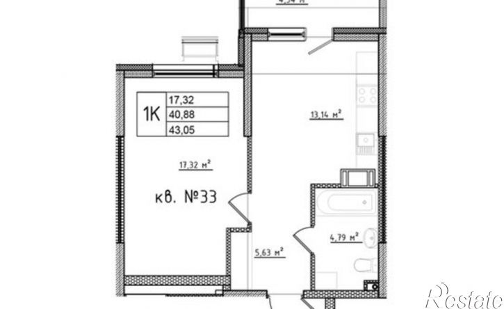 1-комн квартира в новом доме Обнинск, улица Мира, 2
