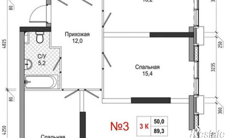 3-комн квартира в новом доме ул Усачева, 3,  д. 3