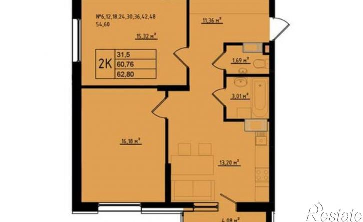 2-комн квартира в новом доме ул Мира, 2,  д. 2