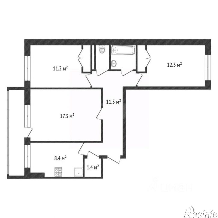 3-комн квартира ул Аксенова, 10,  д. 10