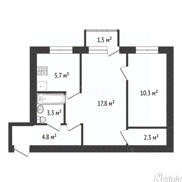 2-комн квартира ул Курчатова, 2а,  д. 2а