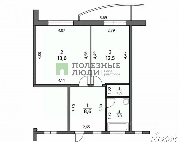 1-комн квартира ул Усачева, 17,  д. 17
