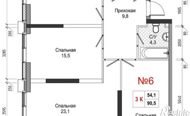 3-комн квартира в новом доме ул Усачева, 3,  д. 3