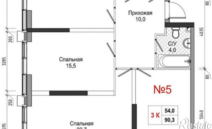 3-комн квартира в новом доме ул Усачева, 3,  д. 3