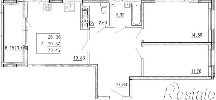 2-комн квартира ул Левитана, 21,  д. 21