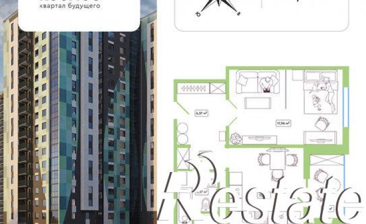 1-комн квартира в новом доме улица Табулевича, 3А,  д. 3А