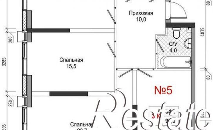 3-комн квартира в новом доме ул Усачева, 3,  д. 3